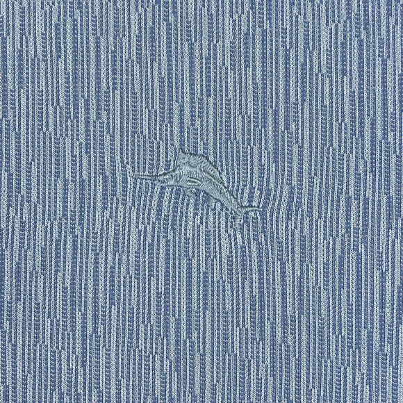 Tommy Bahama Mens XL Short Sleeve Polo Shirt Blue Striped Lightweight Logo‎ - Picture 3 of 10